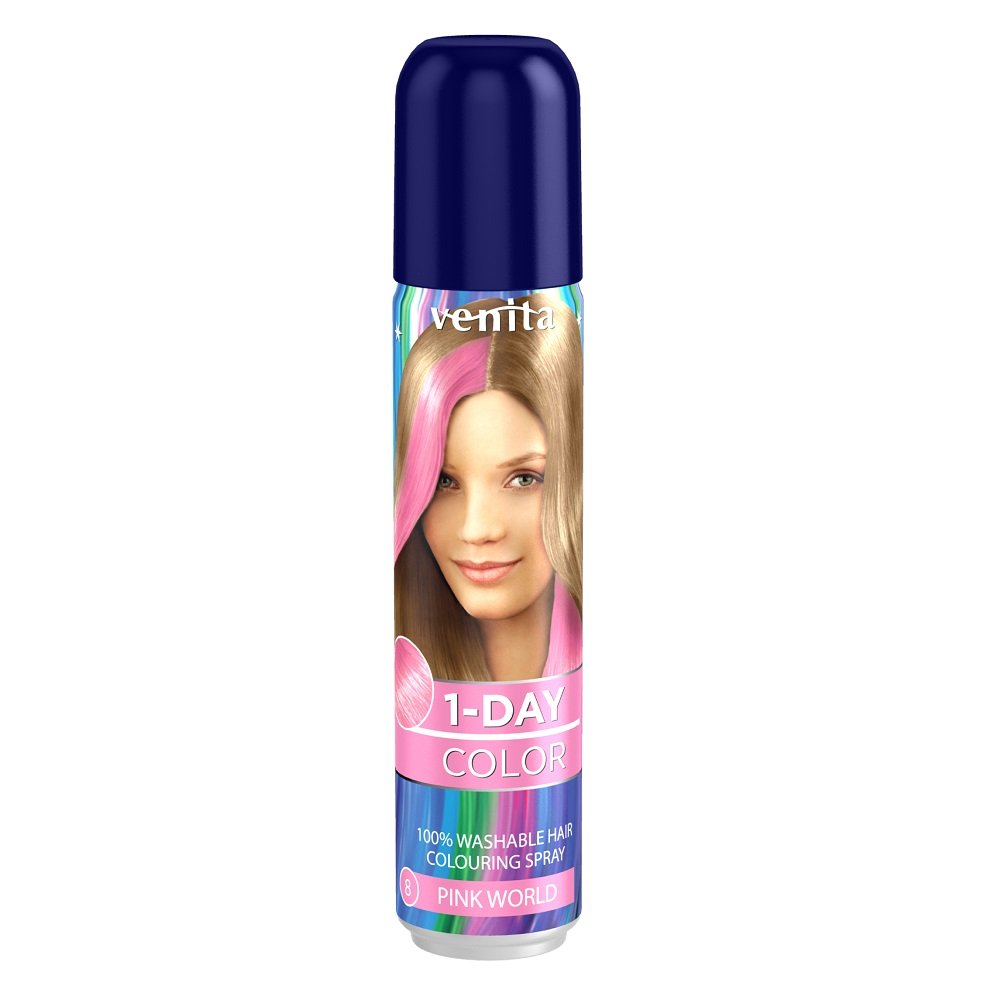Venita 1-Day, spray koloryzujący do włosów, 03 Różowy Świat, 50 ml
