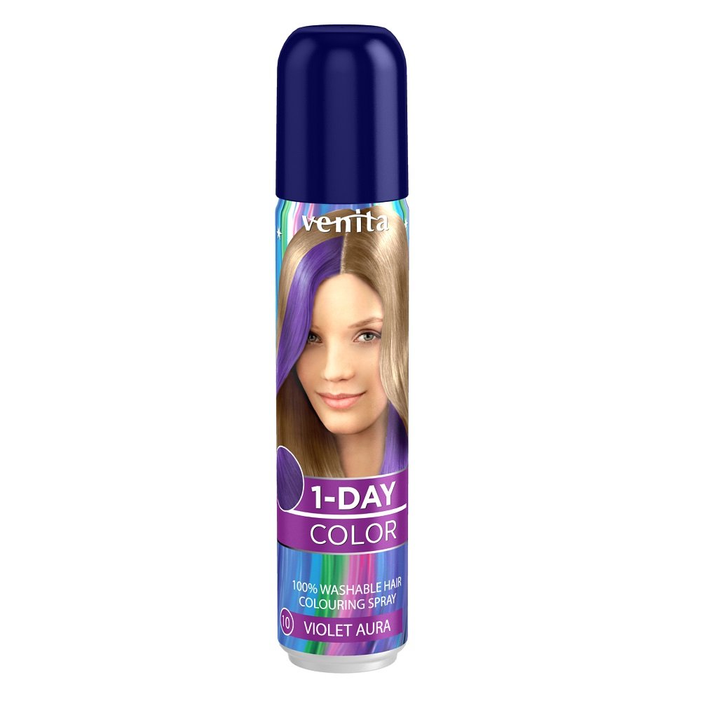 Venita 1-Day, spray koloryzujący do włosów, 10 Fioletowa Aura, 50 ml