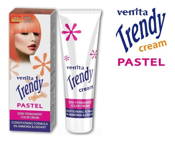 Venita Trendy Cream Pastel, krem do koloryzacji włosów, 23 Słodka Morela