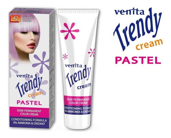 Venita Trendy Cream Pastel, krem do koloryzacji włosów, 42 Lawendowy Sen