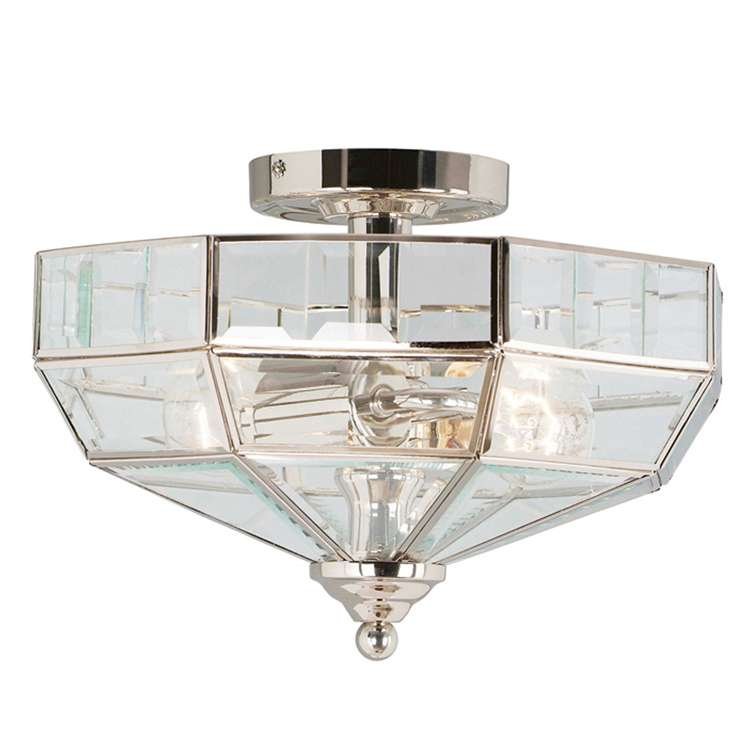 Elstead Lighting Old Park Polished Nickel OLD PARK PN Elstead Lampa sufitowa stylowa OLD PARK PN)