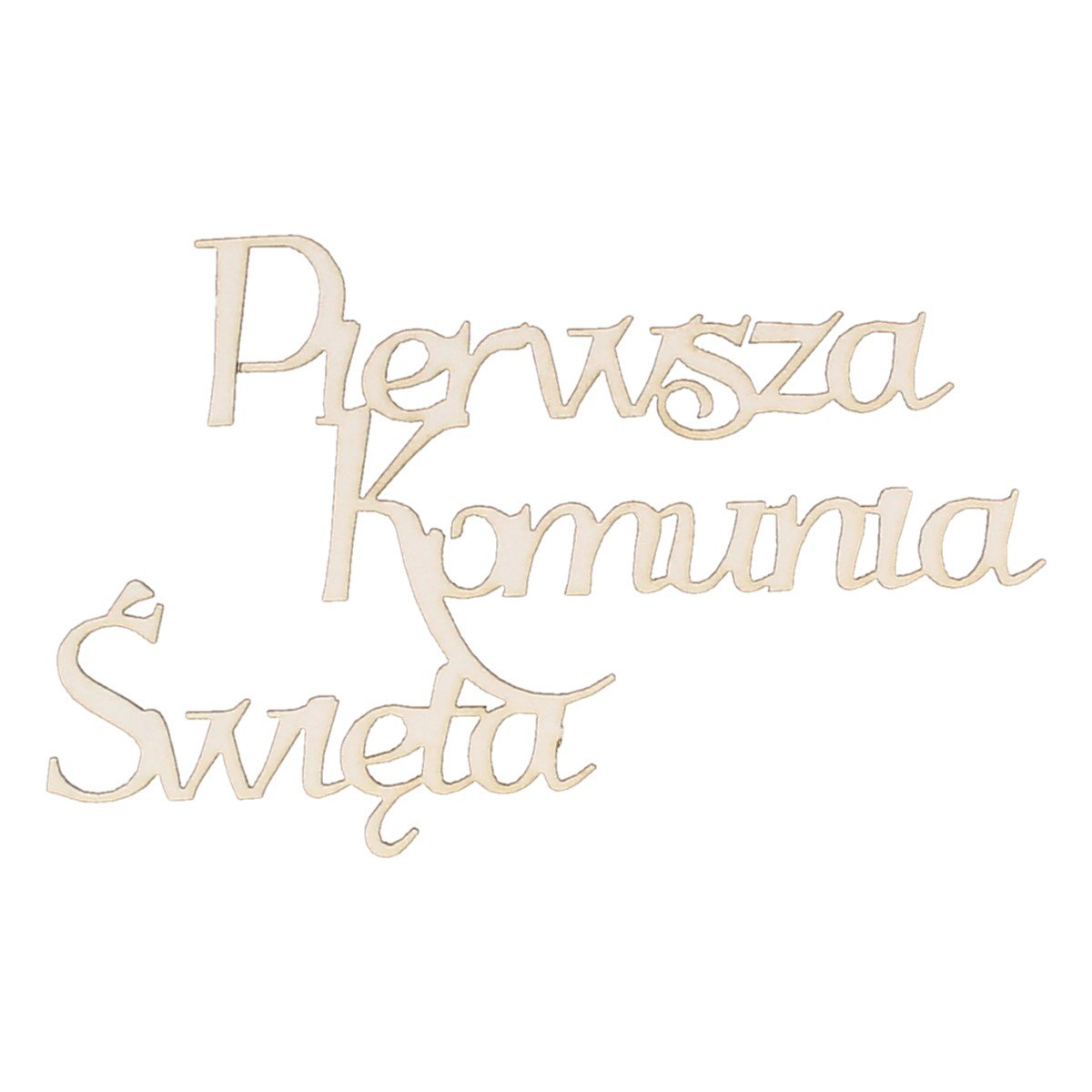 EKO-DECO, napis, Pierwsza Komunia Święta, tekturowy
