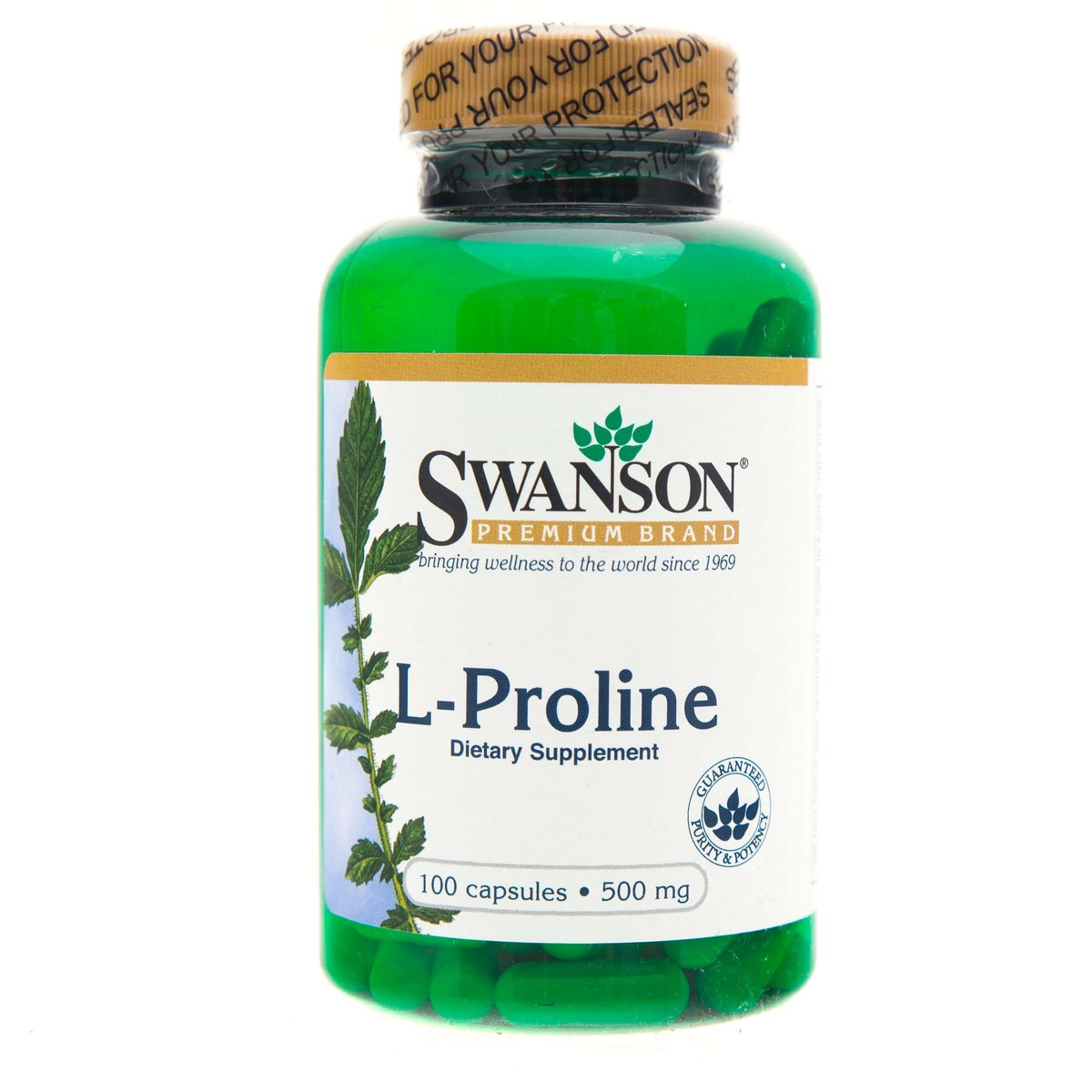 SWANSON Suplement diety L-Prolina 500 mg, 100 kapsułek