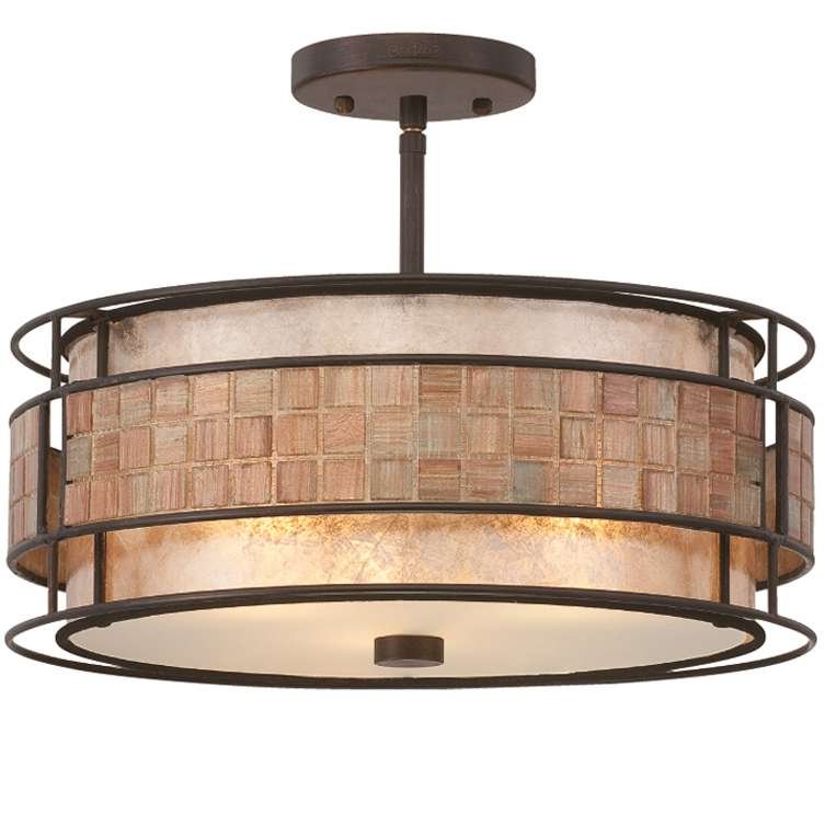 Elstead Lighting Laguna Semi-Flush Light QZ/LAGUNA/SF Elstead Lampa sufitowa abażurowa stylowa QZ/LAGUNA/SF )