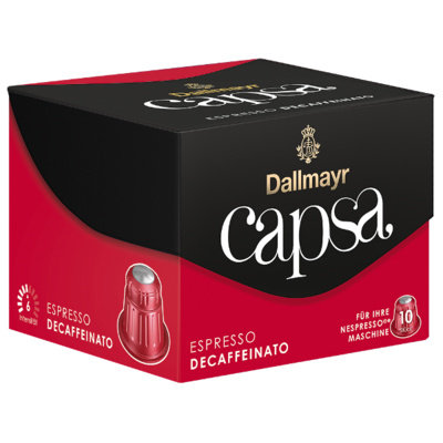 Kawa w kapsułkach DALLMAYR CAPSA Espresso Decaffeinato, 10 szt.