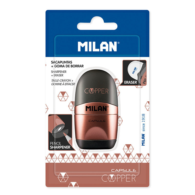 Milan temperówka z gumką, Capsule Coppers