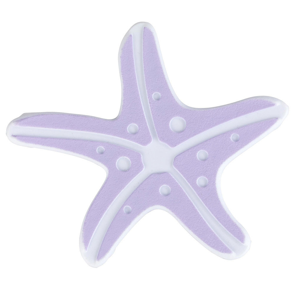 Wenko Antypoślizgowe naklejki maty do wanny lub brodzika 5 sztuk kształt rozgwiazdy z przyssawkami plastik kolor fioletowy B07C9NPF5J