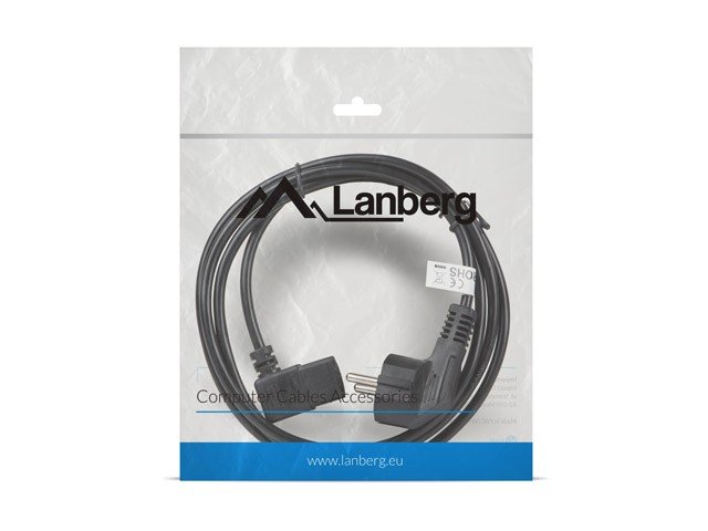 LANBERG LANBERG Kabel zasilający CEE 7/7 IEC 320 C13 kątowy VDE 1.8M czarny (CA-C13C-12CC-0018-BK)
