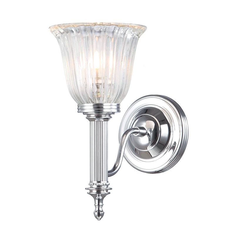 Elstead Lighting Bathroom Carroll1 Polished Chrome BATH/CARROLL1 PC Elstead kinkiet łazienkowy IP44 nowoczesny BATH/CARROLL1 PC)