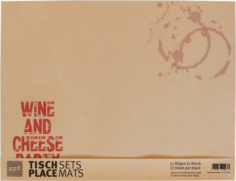 PPD Podkładki na stół Wine and Cheese, brązowe, 12 szt, 42x32 cm