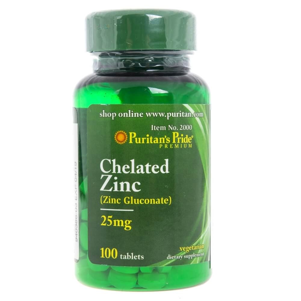 Puritan's Pride Puritan's Pride Chelated Zinc (cynk chelatowany) 25 mg - 100 tabletek