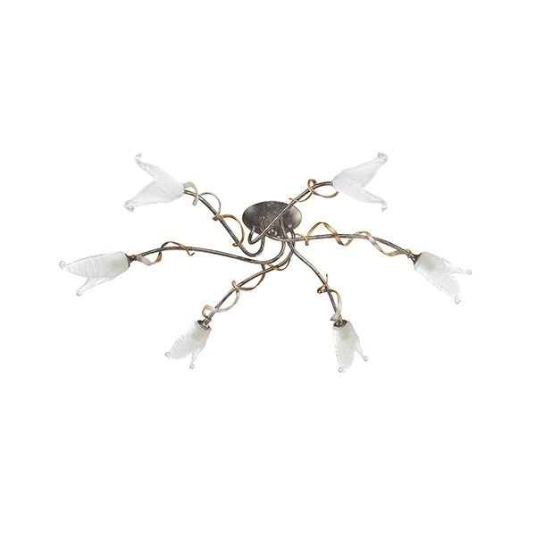 Elstead Lighting Fly 6Lt Semi-Flush Black/Silver/Gold FLY6/SF BRZ/ANT Elstead Lampa sufitowa stylowa FLY6/SF BRZ/ANT)