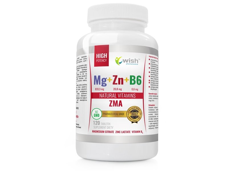 Wish Mg+Zn+Vit B6, 120 tabletek