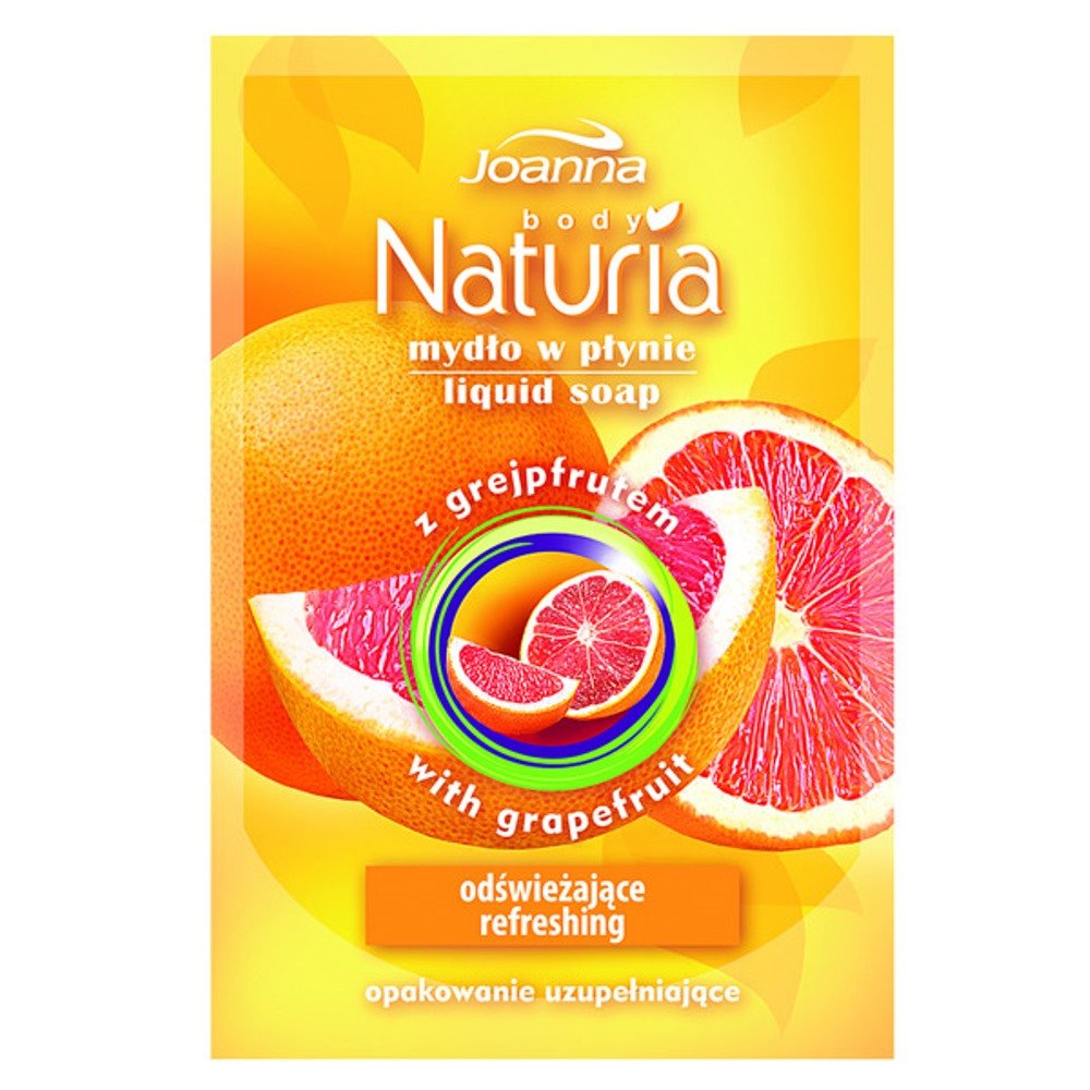 Joanna Odświeżające mydło w płynie do rąk z grejpfrutem - Naturia Body Grapefruit Liquid Soap (Refill)