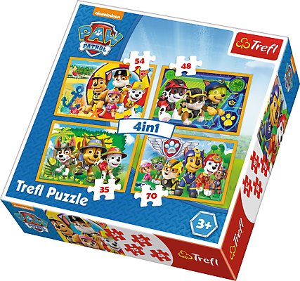 Trefl Puzzle 4w1 Psi Patrol Zawsze na czas