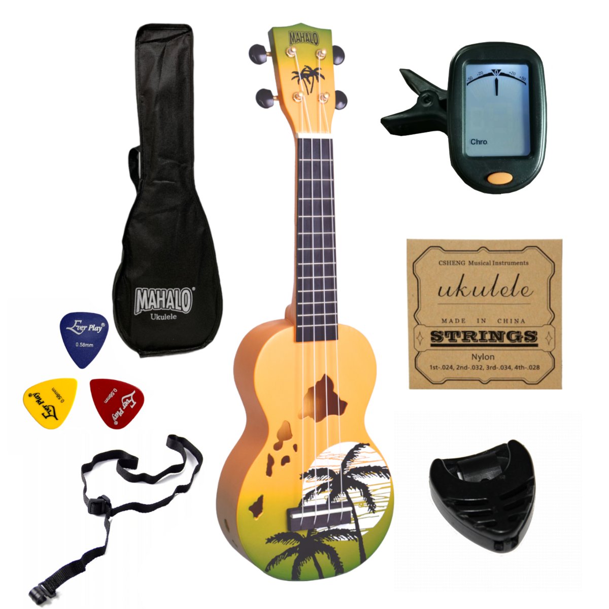 Ukulele sopranowe Hawaii Green Burst MAHALO MD1HAGNB Designer