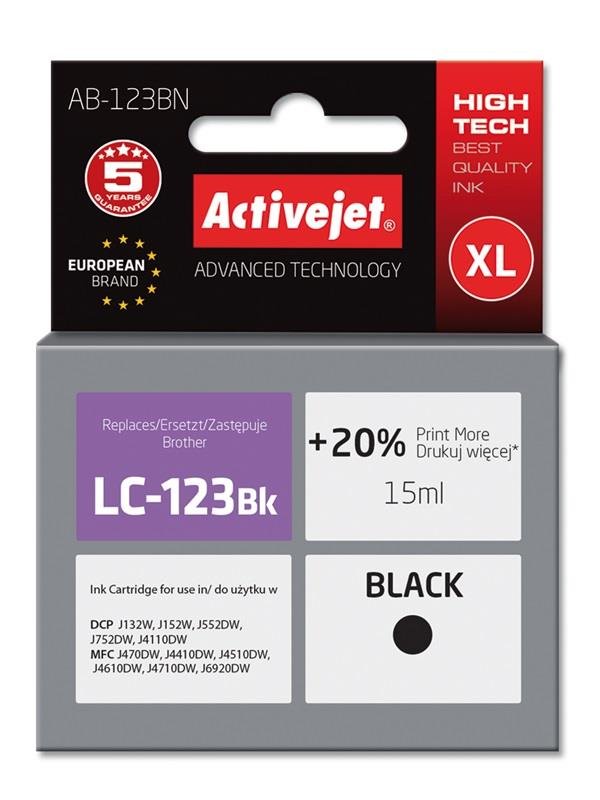 Tusz ACTIVEJET AB-123BN (Brother LC123BK/121BK), czarny, 15 ml