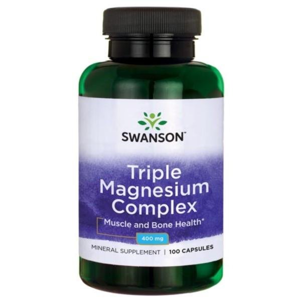 SWANSON Health Kompleks Magnez Z Trzech Form 400mg Triple Magnesium Complex 100 Kapsułek 087614018089
