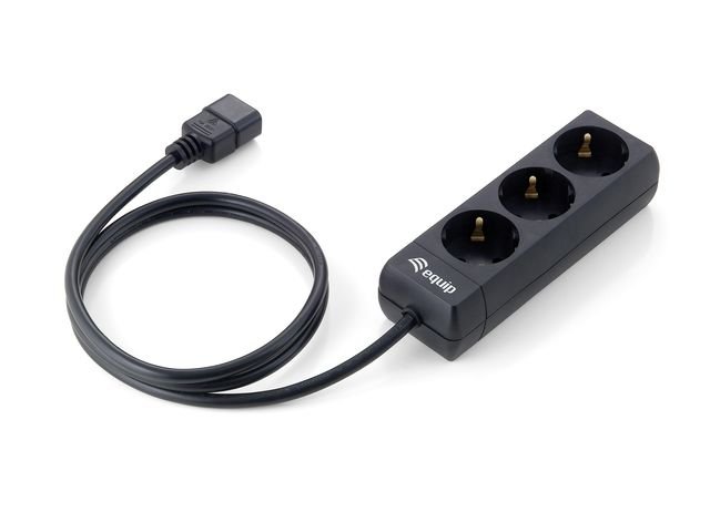 Equip LISTWA ZASILAJĄCA 1,8M UPS BLACK (3 GNIAZDA) (333280)