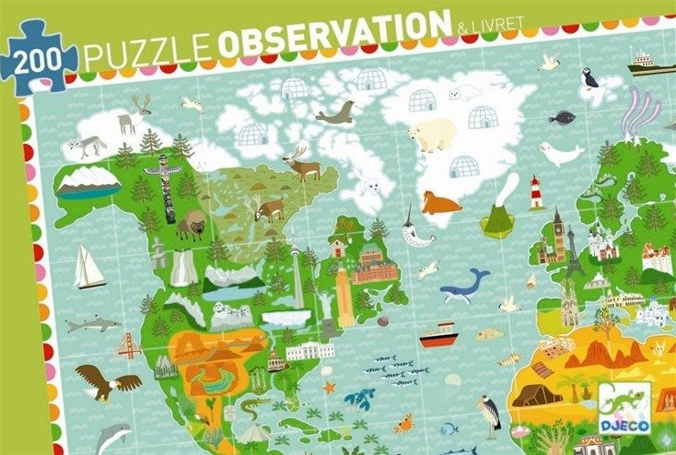 Djeco Puzzle Observation 200 Budowle świata