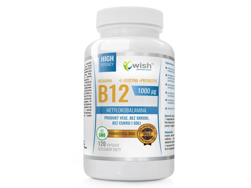 Wish Witamina B12 1000 g + Probiotyk, 120 kapsułek