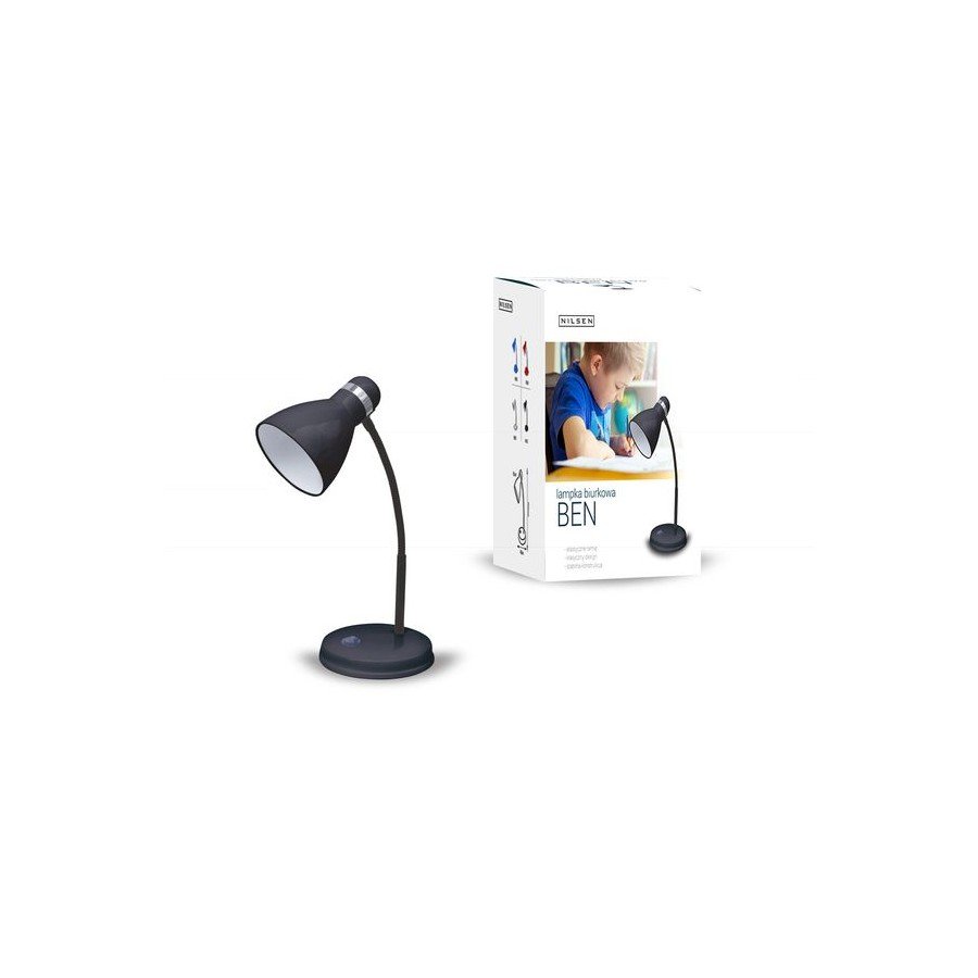 INQ Lampka biurkowa INQ Ben, E27, czarna, 40 W