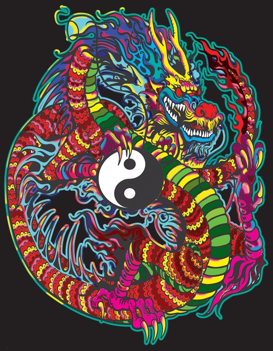 Painting Velvet Kolorowanka welwetowa, Smok YinYang