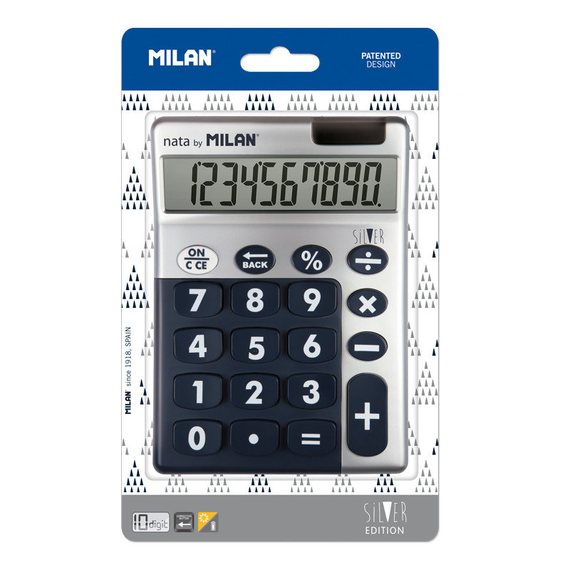 MILAN Kalkulator 10 poz. Silver 13