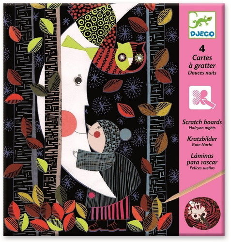 Djeco Zestaw artystyczny Wydrapywanka Noc