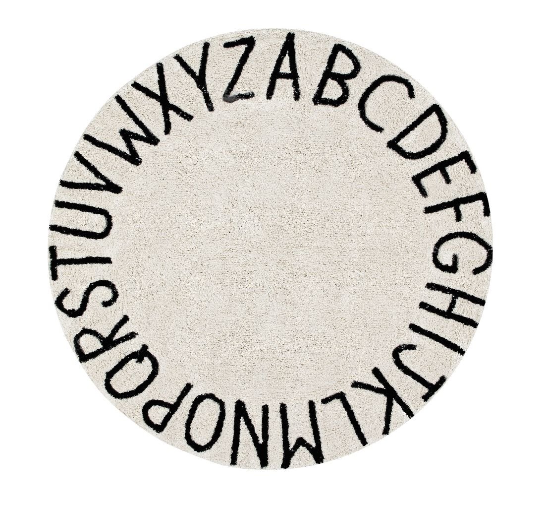 Lorena Canals ABC, Dywan bawełniany, Natural Black