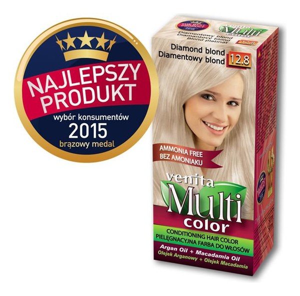 Venita Multi Color, farba do włosów, 12.8 Diamentowy Blond