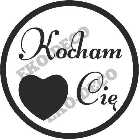 EKO-DECO, stempel, napis Kocham Cię z sercem