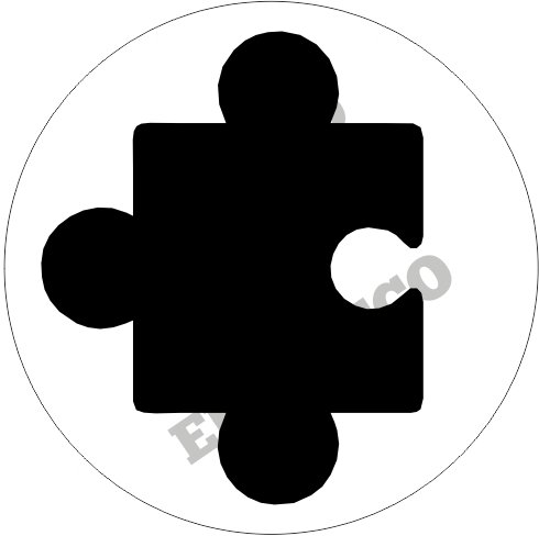 EKO-DECO, stempel, okrągły z puzzlem