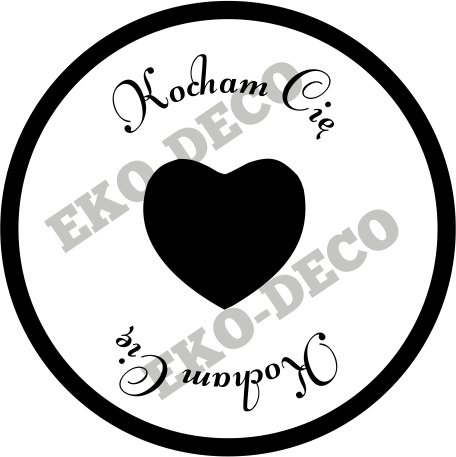 EKO-DECO, stempel, serce z napisami