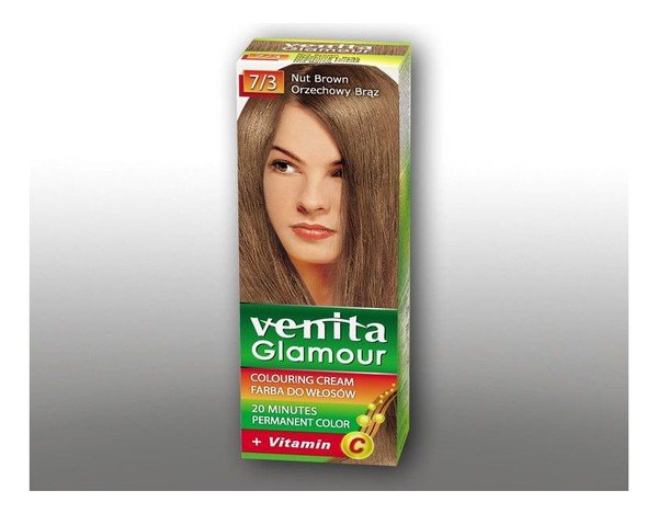 Venita Glamour, farba do włosów, 7/3 Orzechowy Brąz