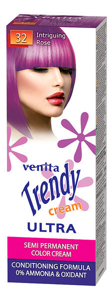 Venita Trendy Cream Ultra, krem do koloryzacji włosów 32 Intrygujący Róż, 75 ml