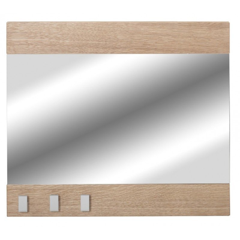 Wieszak na ubrania LOCO Leida z lustrem, biały, 60x65x5 cm