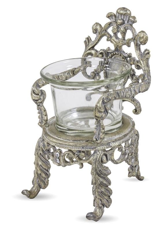 Pigmejka Świecznik PIGMEJKA, szary, 13x7x8 cm