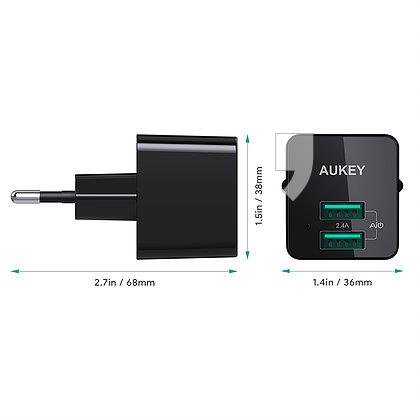 Ładowarka sieciowa AUKEY PA-U32 (USB; kolor czarny)