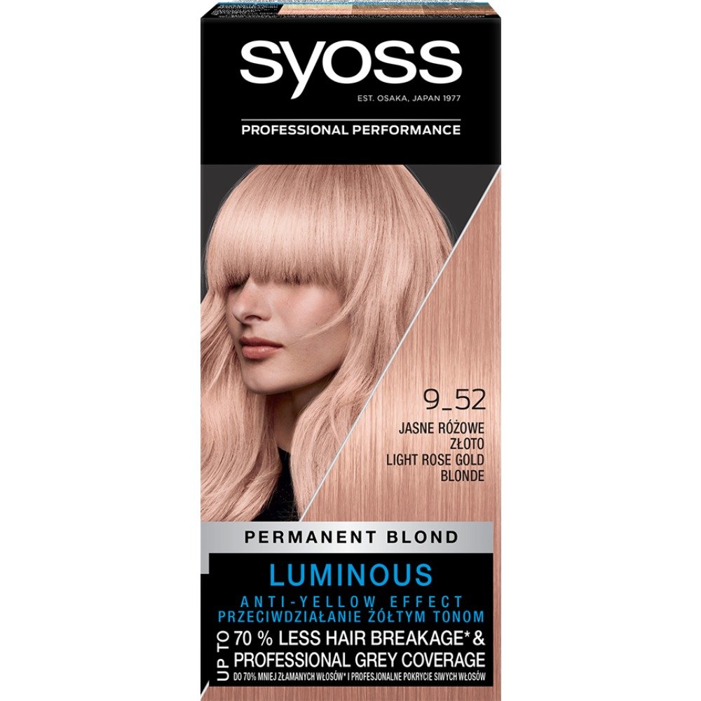Syoss Salon Plex, farba do włosów 9-52 Jasne Różowe Złoto
