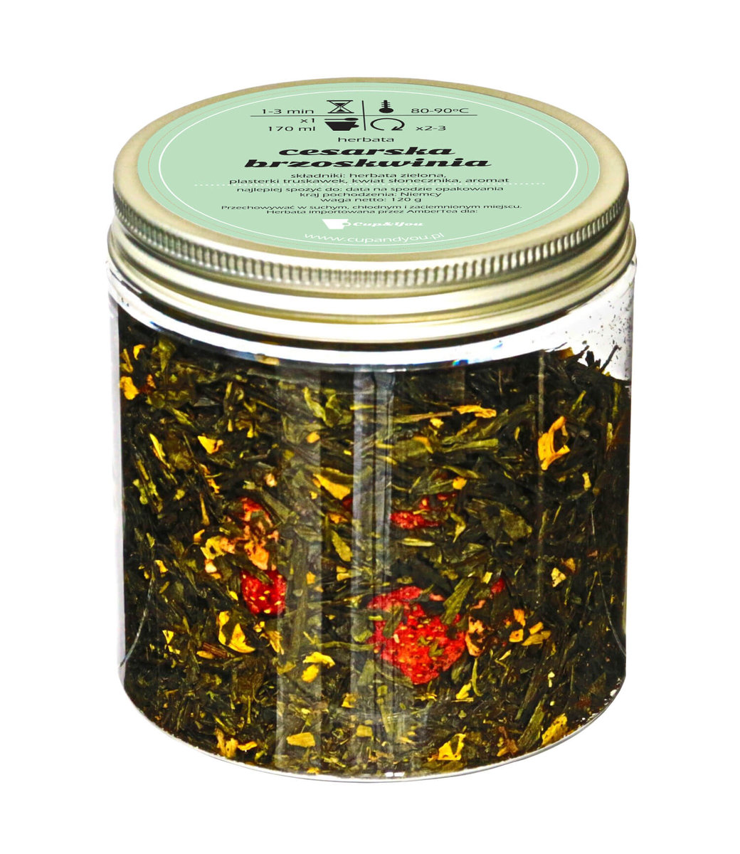 Herbata zielona smakowa CUP&YOU, cesarska brzoskwinia, 120 g