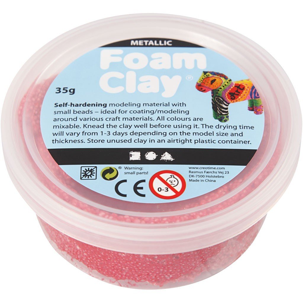 Creativ Company A S Masa Foam Clay, czerwona metaliczna, 35 g