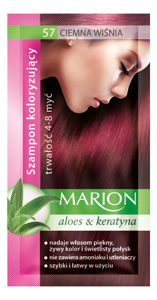 Marion Aloes & Keratyna 4-8 myć szampon koloryzujący w saszetce 57 Ciemna Wiśnia 40ml