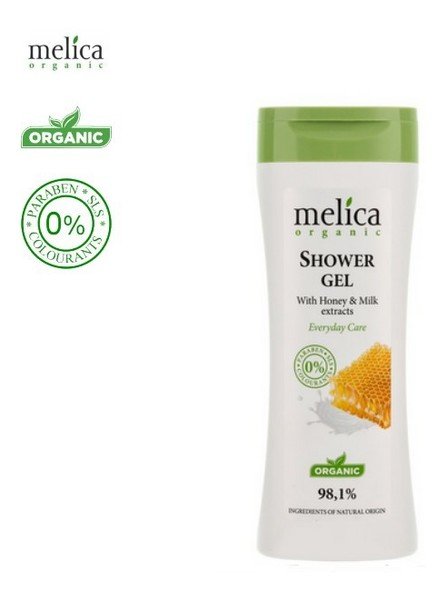 Melica Organic Ekologiczny Żel pod prysznic z ekstraktem z miodu i mleka 250ml mel9