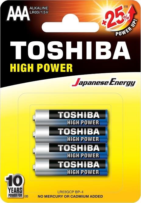 Toshiba Baterie alkaliczne LR03GCP BP-4 4szt)
