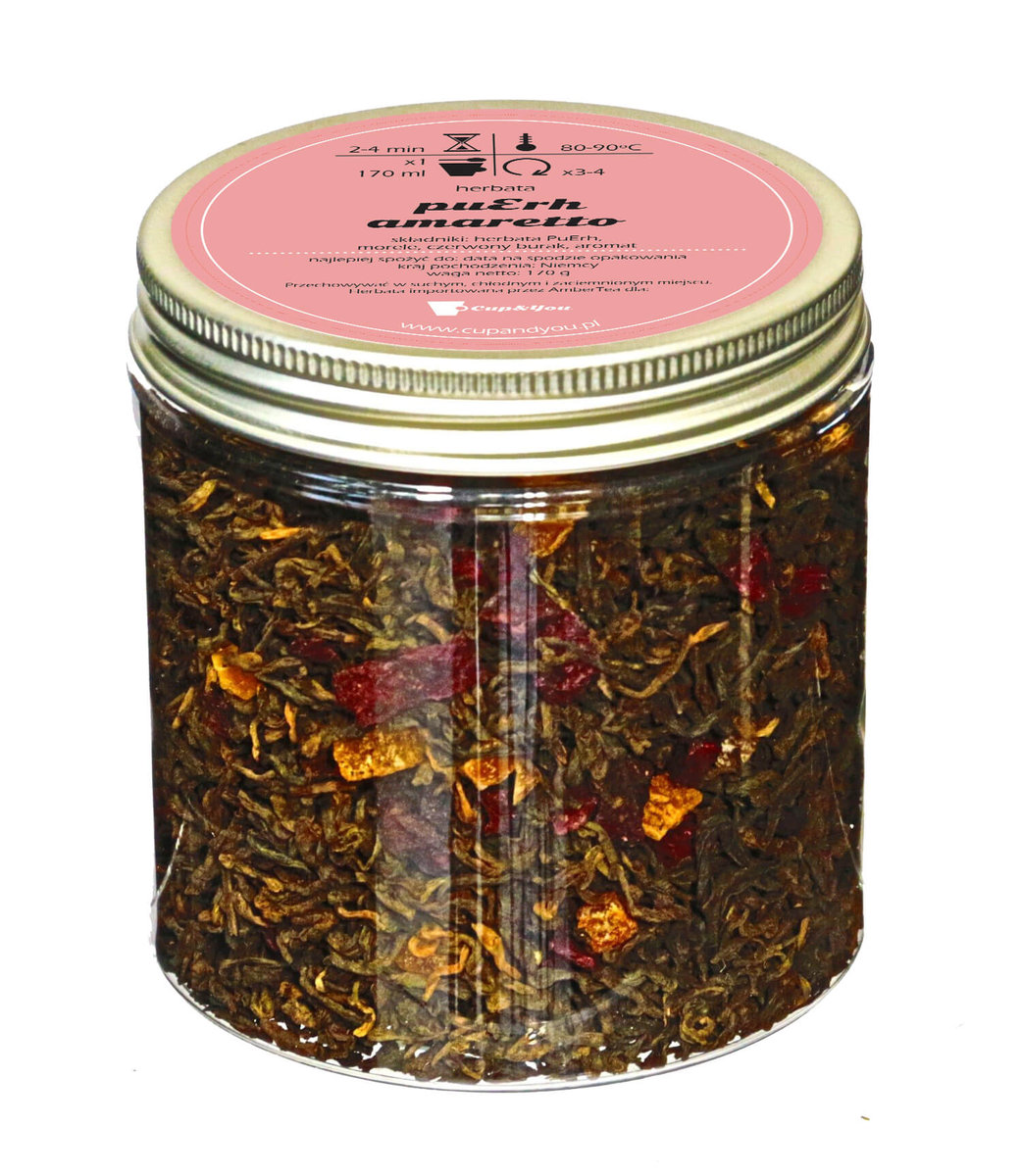 Herbata puErh smakowa CUP&YOU, amaretto, 170 g