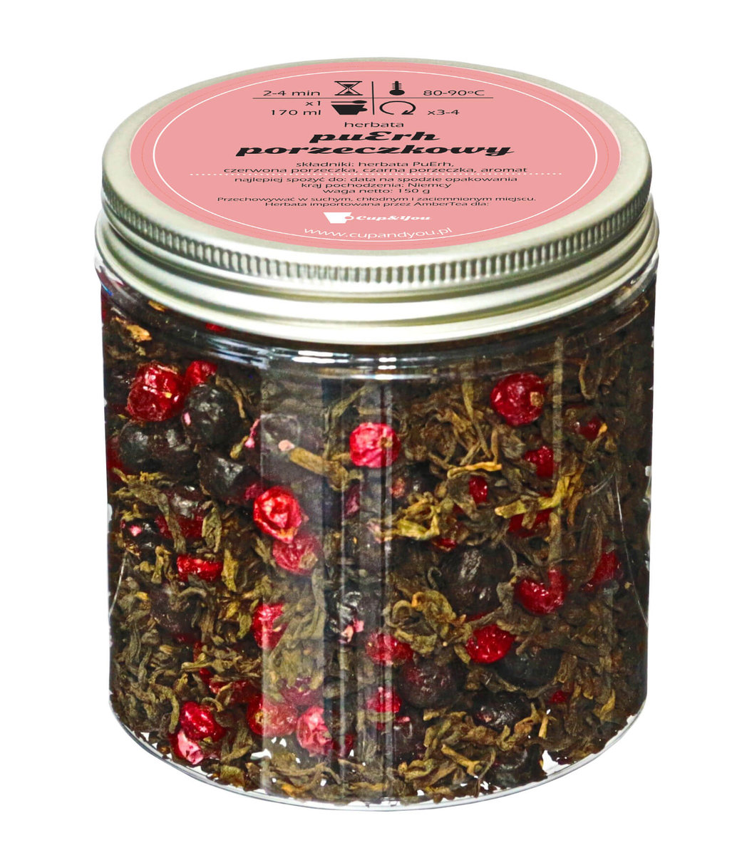 Herbata puErh smakowa CUP&YOU, porzeczkowa, 150 g
