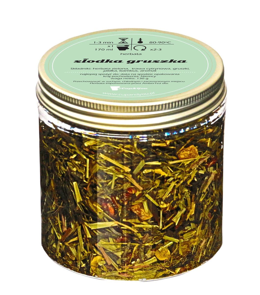 Herbata zielona smakowa CUP&YOU, słodka gruszka, 130 g