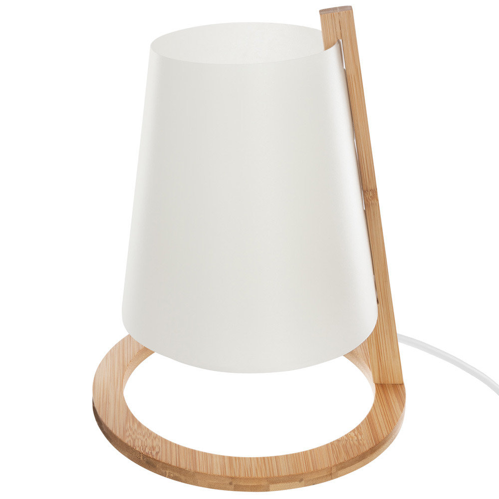 Atmosphera Créateur d'intérieur Atmosphera Créateur dintérieur Elegancka lampa stołowa kolor biały bambusowa podstawa materiał klosza polipropylen i papier wymiary 20x26 cm B07GZYN3ZJ