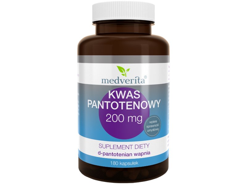 MEDVERITA Kwas Pantotenowy 500 mg (120 kapsułek) Medverita